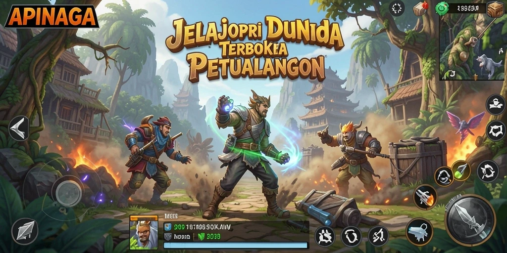 Tangkapan layar gameplay APINAGA yang menampilkan keindahan dunia terbuka.