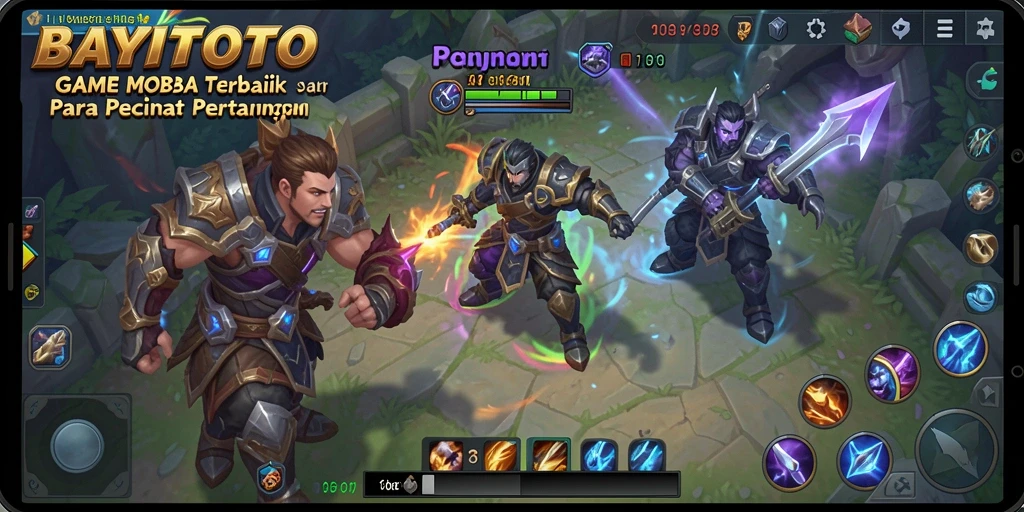 Gameplay seru di BAYITOTO dengan pertarungan MOBA yang intens.