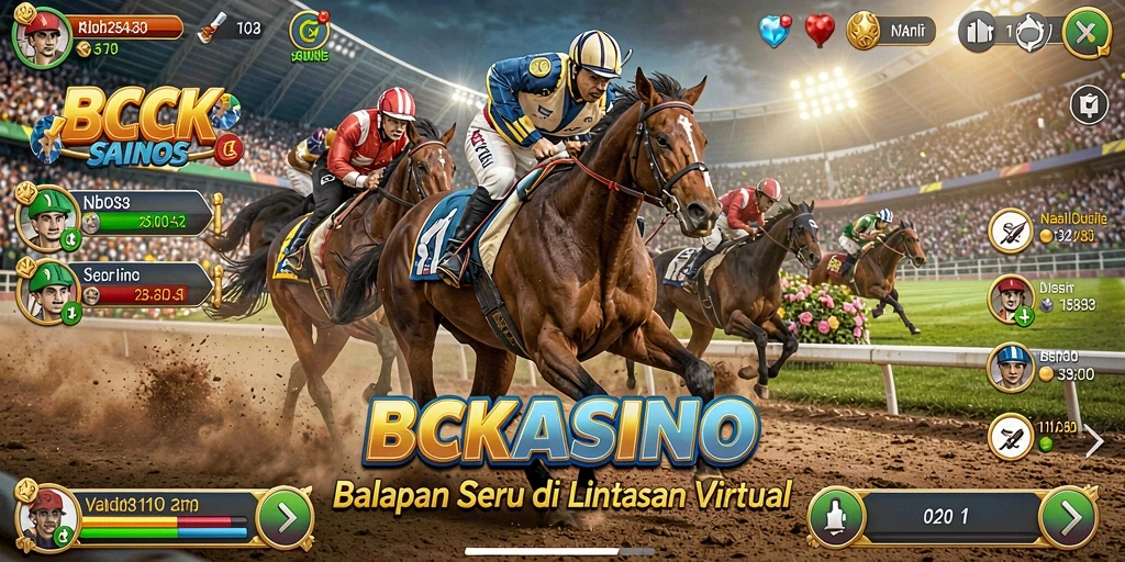 Gameplay seru balapan di BCKASINO dengan lintasan menantang.