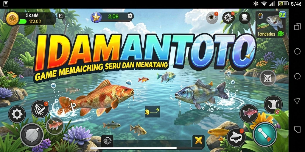 Tampilan gameplay menampilkan aksi memancing yang menarik di IDAMANTOTO.