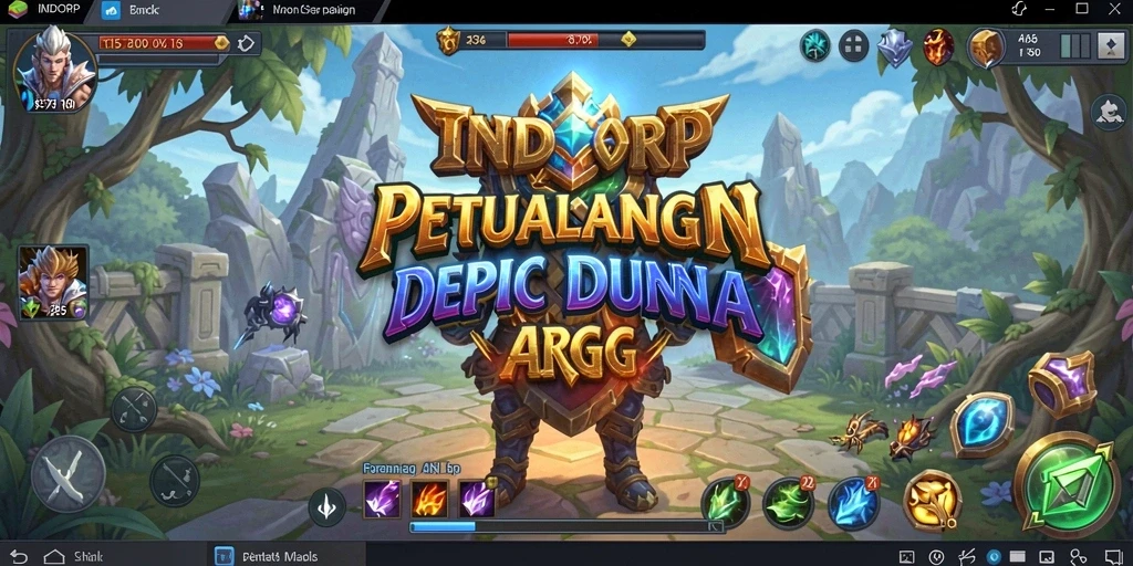 Tampilan utama screenshot INDORP menampilkan pertempuran epik di dunia ARPG.