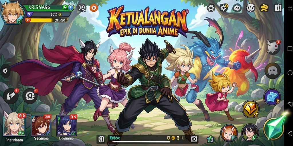 Gameplay seru dan karakter Anime yang menarik dalam KRISNA96.