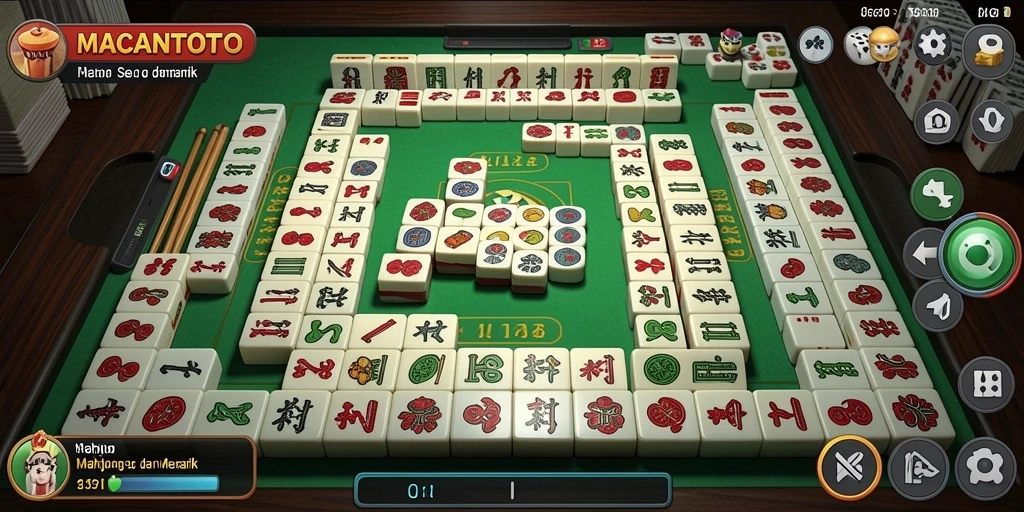 Screenshot gameplay seru dari MACANTOTO menampilkan aksi Mahjong yang mendebarkan.
