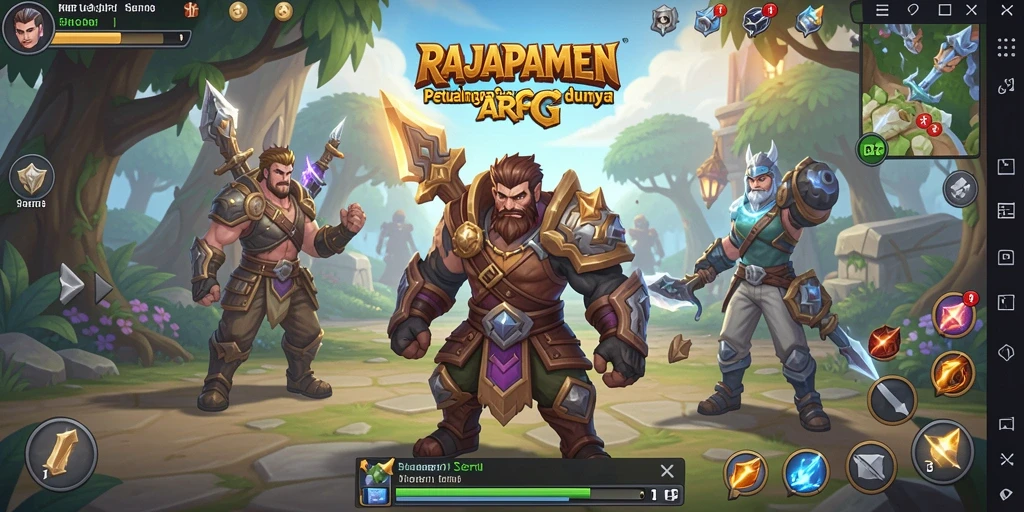 Tampilan gameplay ARPG yang menegangkan dan menawan dalam RAJAPAMEN.