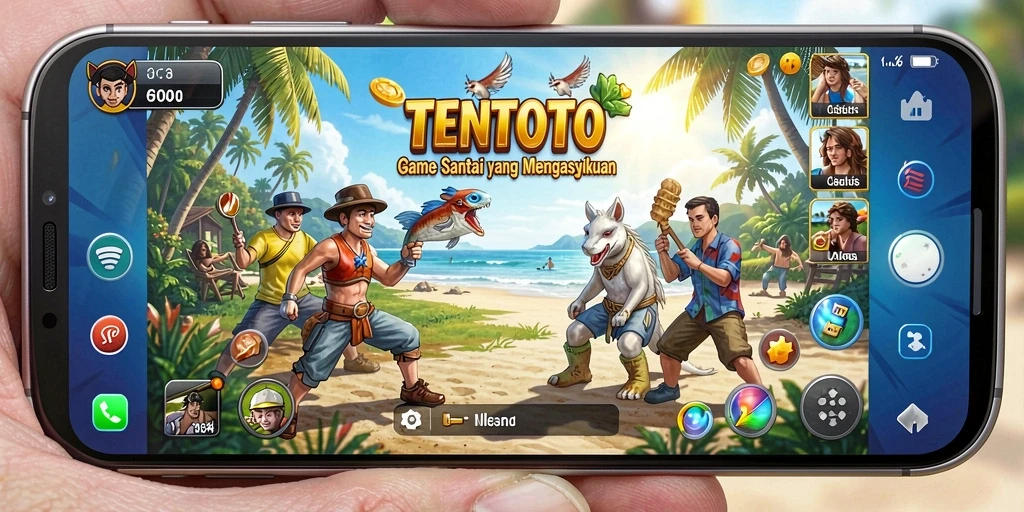 Tampilan gameplay TENTOTO yang menarik dan penuh warna.