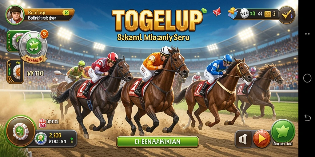 Screenshot TOGELUP menunjukkan aksi balapan mendebarkan dengan grafik yang mengesankan.