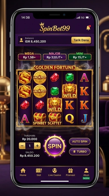 Tampilan antarmuka aplikasi spinbet99 yang menarik.